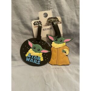 NEW Star Wars Mandalorian 2 Piece Luggage Tag Set The Child Baby Yoda Grogu